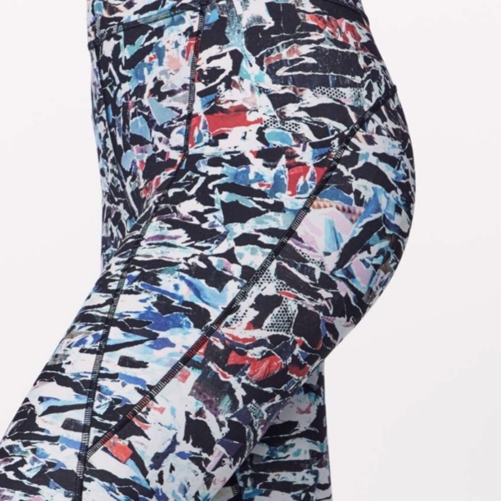 Lululemon Break Free Crop Leggings Culture Clash Starlight Black Nulex 17’’